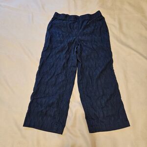 J jill Pure Jill Indigo cropped wide leg chambray pants women small